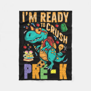 Ik ben klaar om Pre-k Monster Truck Dino Byck T te Fleece Deken