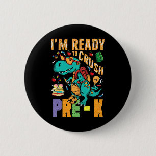 Ik ben klaar om Pre-k Monster Truck Dino Ck te ver Ronde Button 5,7 Cm