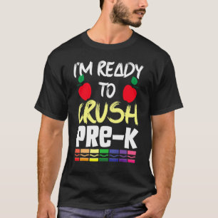 Ik ben klaar om Pre K twee Apple wiskunde wetensch T-shirt