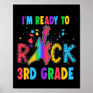 Ik ben klaar om te rocken 3e klas gitaar terug naa poster