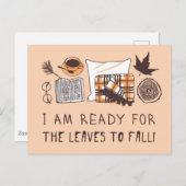 Ik ben klaar voor de bladeren om te Herfsten! Briefkaart (Voorkant / Achterkant)