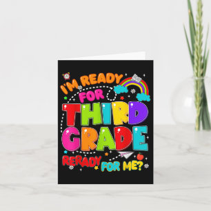 Ik ben klaar voor de derde klas eerste schooldag kaart