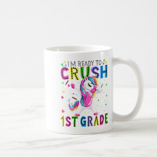 Ik ben klaar voor de eerste klas, terug naar schoo koffiemok