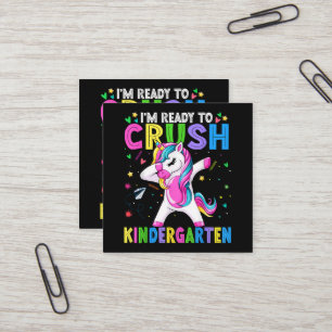 Ik ben klaar voor de kleuterschool terug naar scho vierkante visitekaartje
