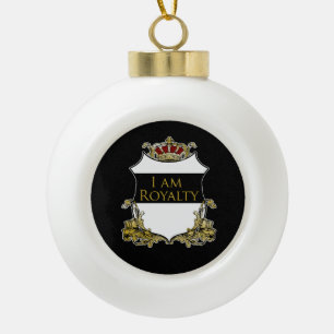 “Ik Ben Koninklijk” Heraldische Crest Keramische B Bal Ornament