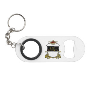 Ik Ben Koninklijk Kroon Wapenschild Zwart Goud Kon Mini Flessenopener