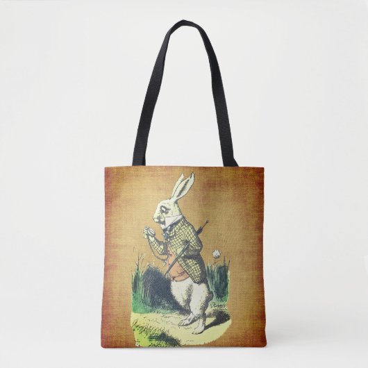 Ik ben laat. Alice in Wonderland White Rabbit Draagtas (Voorkant)