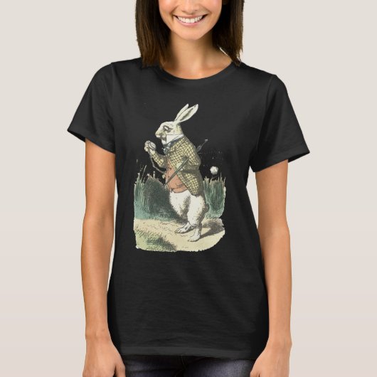 Ik ben laat. Alice in Wonderland White Rabbit T-shirt (Voorkant)