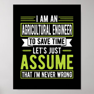 Ik ben landbouwingenieur Funny Farmer Farming Poster