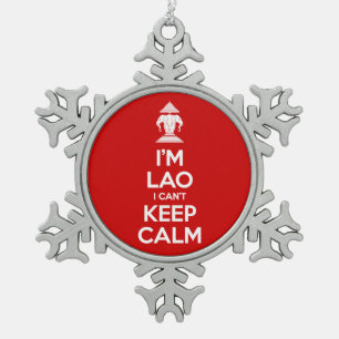 Ik ben Lao, ik kan niet kalm houden. Tin Sneeuwvlok Ornament