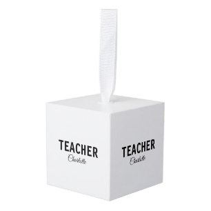Ik ben leraar school College voeg uw naam tekst si Kubus Ornament