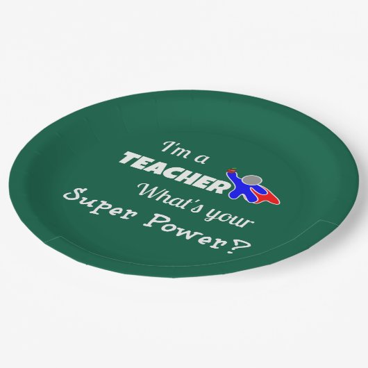 "Ik ben leraar. Wat is je superkracht?" Papieren Bordje (Gekanteld)