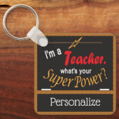 Ik ben leraar, wat is je Superpower? ❤ Sleutelhanger (Voorkant)