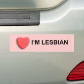 IK BEN LESBIAN BUMPERSTICKER (Op auto)