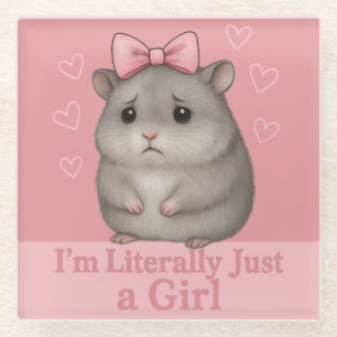 Ik ben letterlijk gewoon een droevig hamstermeisje glazen onderzetter