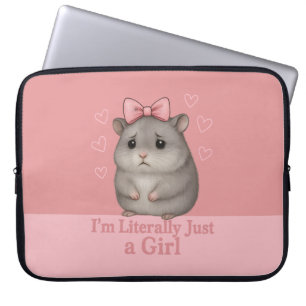 Ik ben letterlijk gewoon een droevig hamstermeisje laptop sleeve