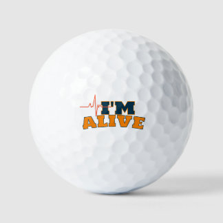Ik ben levendig Grappige quote boodschappentas Golfballen
