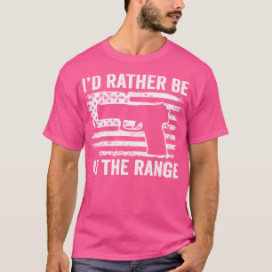 Ik ben liever bij het Pistool Range Pistol USA Fla T-shirt