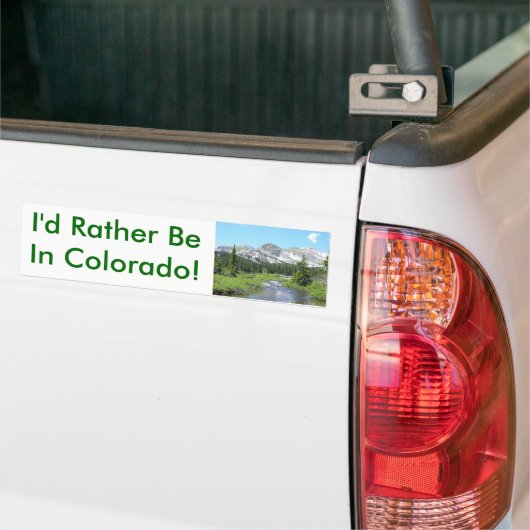 Ik ben liever in Colorado! Bumpersticker (Op Truck)