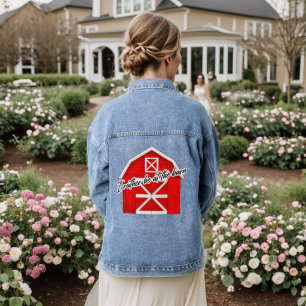 Ik ben liever in de schuur Red Barn Denim Jacket