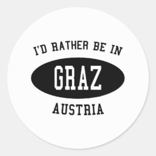 Ik ben liever in Graz, Oostenrijk Ronde Sticker