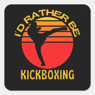 Ik ben liever kickbokser vierkante sticker