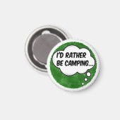 Ik ben liever op Camping Green Waterverf Custom Magneet (Voorkant / Achterkant)