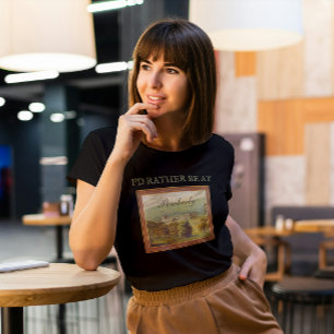 Ik ben liever op de Pemberly Jane Austen Vintage T-shirt