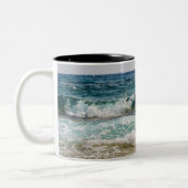Ik ben liever op het strand, Ocean Waves Tweekleurige Koffiemok (Links)