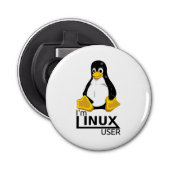 Ik ben Linux-gebruiker Button Flesopener (Voorkant)