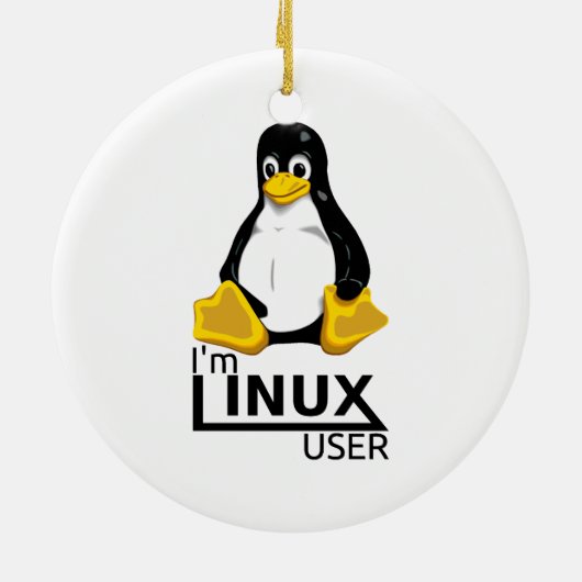 Ik ben Linux-gebruiker Keramisch Ornament (Achterkant)