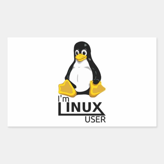 Ik ben Linux-gebruiker Rechthoekige Sticker (Voorkant)