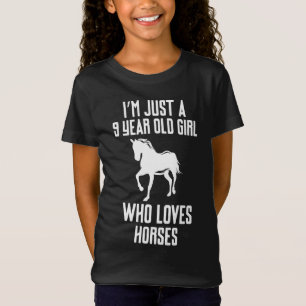 Ik ben maar een negenjarig meisje dat van paarden t-shirt