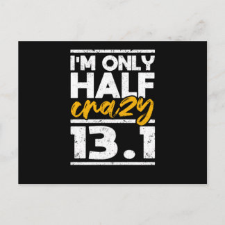 Ik ben maar half gek op 13.1 halve marathon Funny Briefkaart