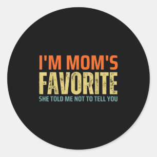 Ik ben mama's favoriete grappige familie voor zoon ronde sticker