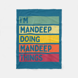 Ik ben Mandeep die Mandeep-dingen doet Funny D Cit Fleece Deken
