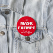 Ik ben Masker Vrijgesteld Ronde Button 7,6 Cm (In situ)