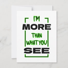 Ik ben meer dan wat je ziet Vet typografie ontwerp Bedankkaart