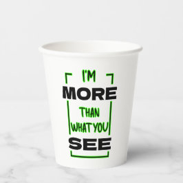 Ik ben meer dan wat je ziet Vet typografie ontwerp Papieren Bekers