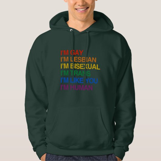 Ik ben mens zoals jij hoodie (Voorkant)
