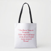 "Ik ben menselijk" Canvas tas (Voorkant)