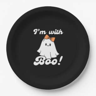 Ik Ben Met Boo Grappige Retro Stijl Papieren Bordje