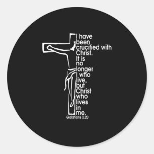 Ik ben met Christus Galatians 220 ch bekroond. Ronde Sticker