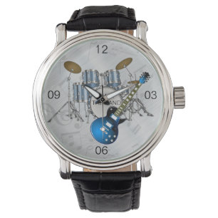 IK BEN MET DE BAND DRUM Leather Watch Horloge