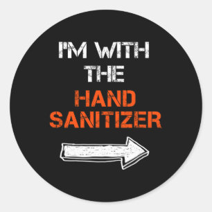 Ik ben met de hand sanitizer last minute Halloween Ronde Sticker