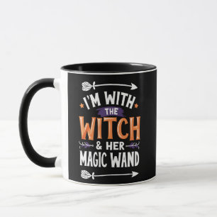 Ik ben met de heks en haar magische wind Halloween Mok