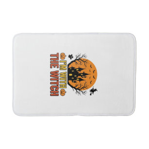 Ik Ben Met De Heks Vintage Halloween Kasteel Desig Badmat