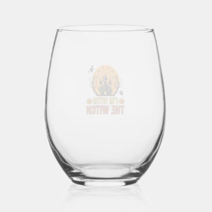 Ik Ben Met De Heks Vintage Halloween Kasteel Desig Wijnglas Zonder Voet