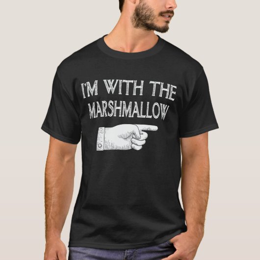 Ik ben met de Marshmallow Funny Matching Halloween T-shirt (Voorkant)
