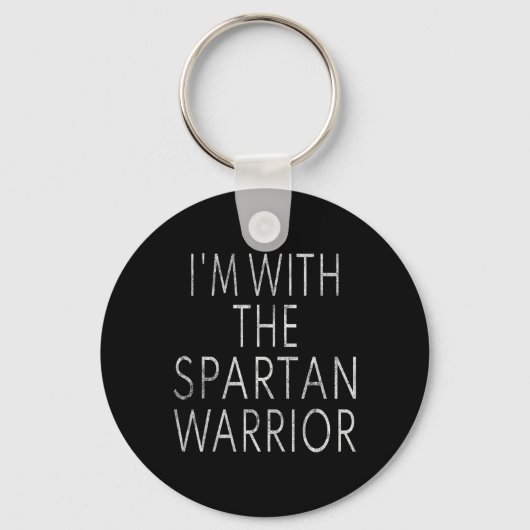 Ik ben met de Spartan Warrior Easy Halloween kostu Sleutelhanger (Voorkant)